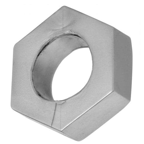 Sølv sekskant kuk ring og ballbår