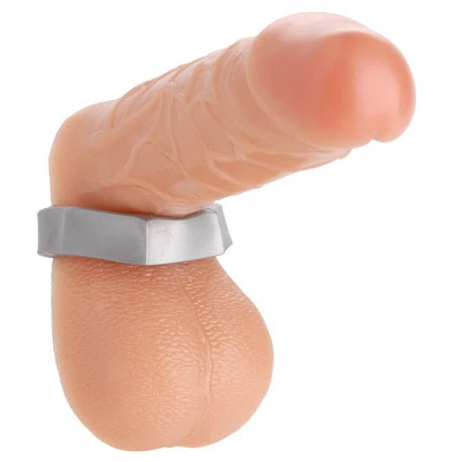 Stříbrný hex těžký penisový prsten a nosník míče