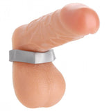 Srebrni šesterokutni teški penis prsten i nosač lopte