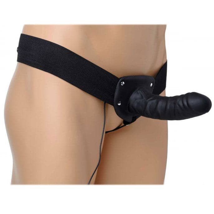 Deluxe Vibro erektion Assist Hollow Silicone Strap on