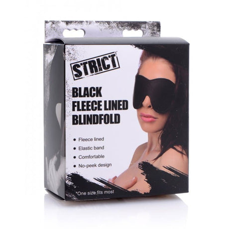 Zwarte fleece gevoerde blinddoek 