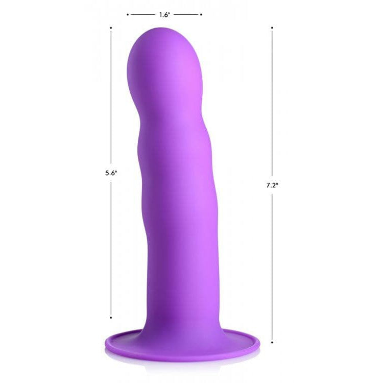 Сжимаемый волнистый фаллоимитатор - фиолетовый