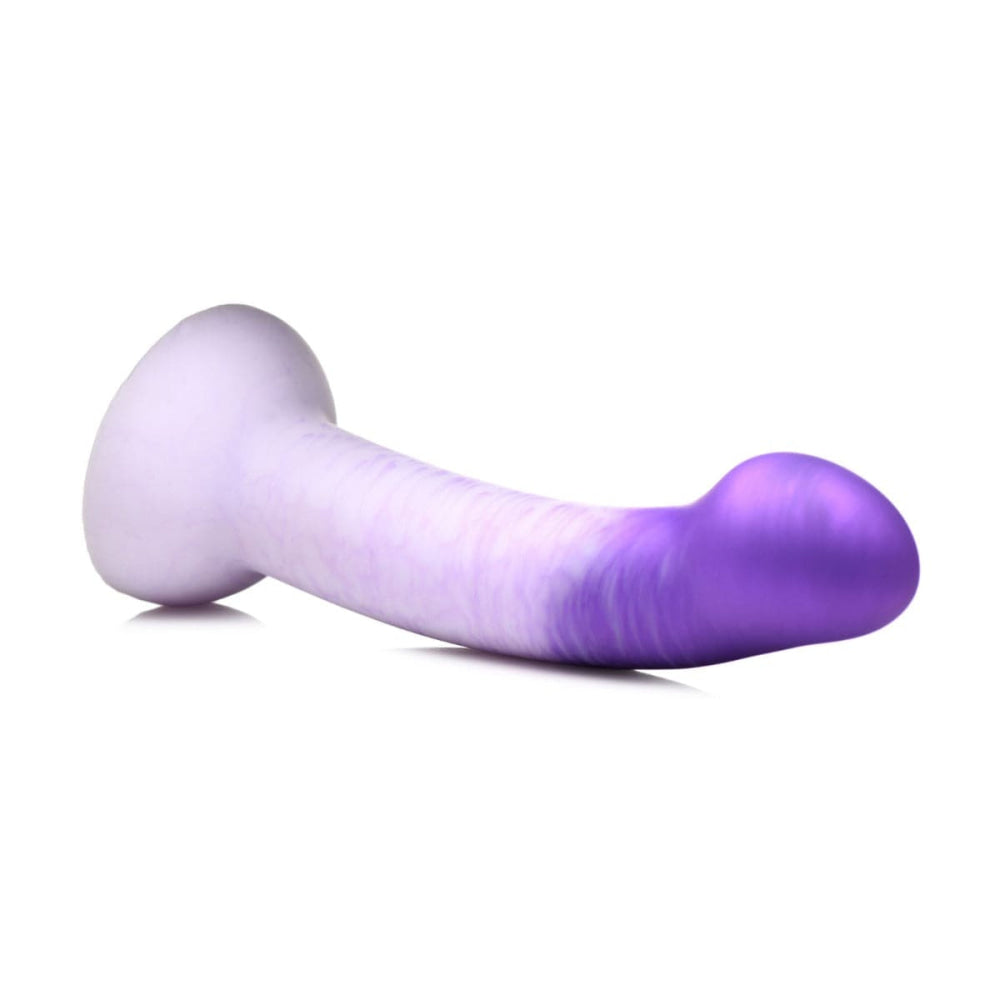 Popruh u g-swirl g-spot silikonové dildo-fialová