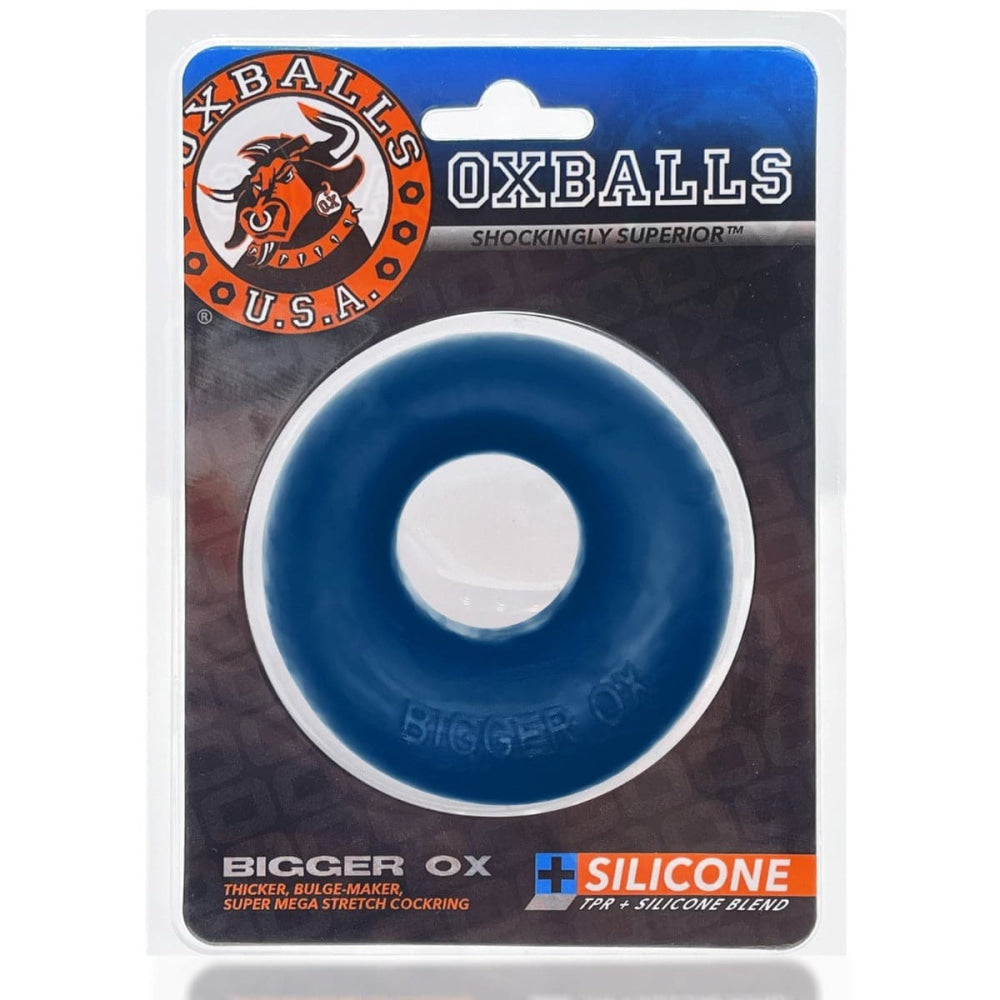 Oxballs větší ox silnější vybíjení výrobce super mega stretch cockring vesmír modrý led