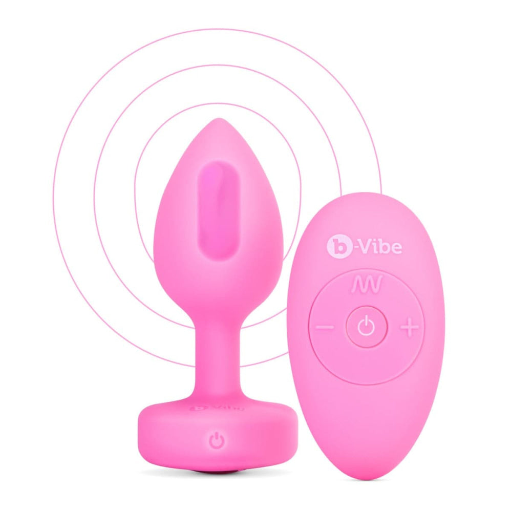 b-Vibe Vibrerende Hart Plug Roze S/M 