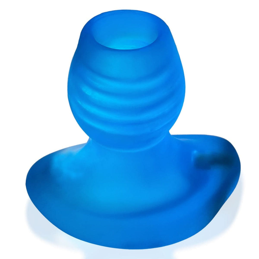 Glowhole 2 Hollow Buttplug med LED -sett Blue Morph Large