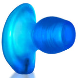 Glowhole 2 Hollow Buttplug med LED -sett Blue Morph Large