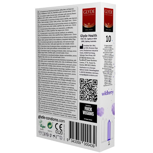 Glyde Ultra Wildberry风味素食避孕套10包