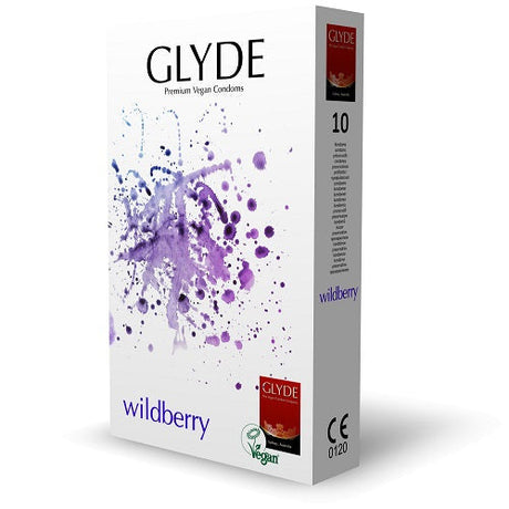 Glyde Ultra Wildberry Sabor VEGAN CONDOMS 10 PACK