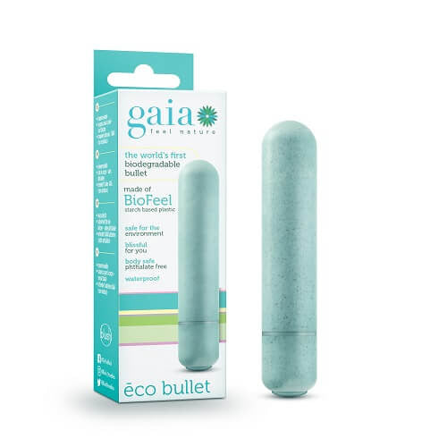Gaia biologisch abbaubarer Öko -Bullet -Vibrator Blau