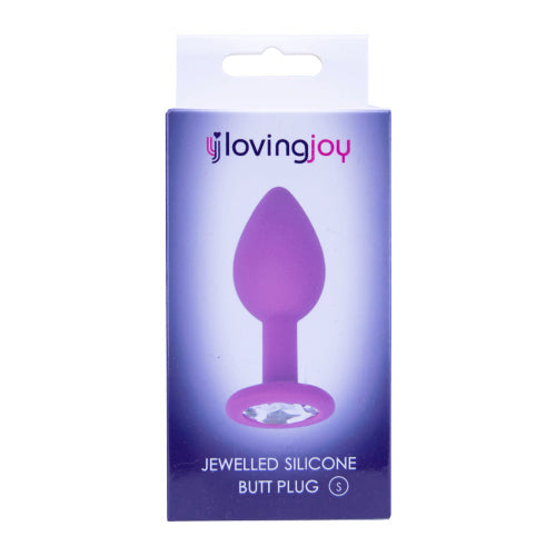 Joy Joy Jeweled Silicone Butt Purple Purple -Small