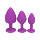 Llawenydd Cariadus Gemwaith Silicone Butt Plug Purple -Large