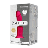 SILEXD 6 pouces réaliste en silicone à double densité Dildo avec une tasse d'aspiration rose