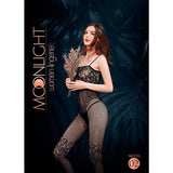 Moonlight Lace and Fishnet Bodystocking Black One Size