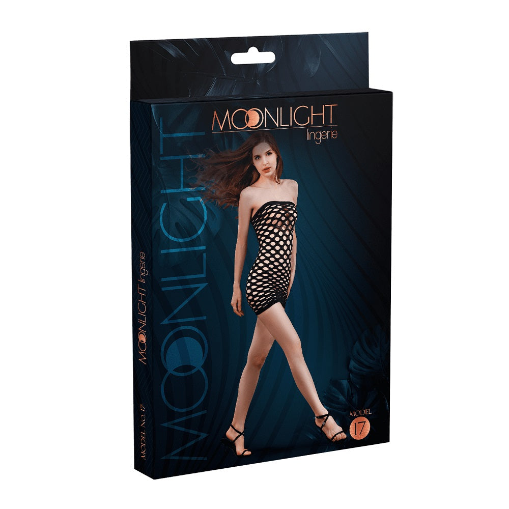 Moonlight černé šaty bez ramínek na jednu velikost