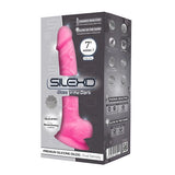 Silexd 7 인치 어두운 현실적인 실리콘 이중 밀도 딜도 흡입 컵과 공연 분홍색