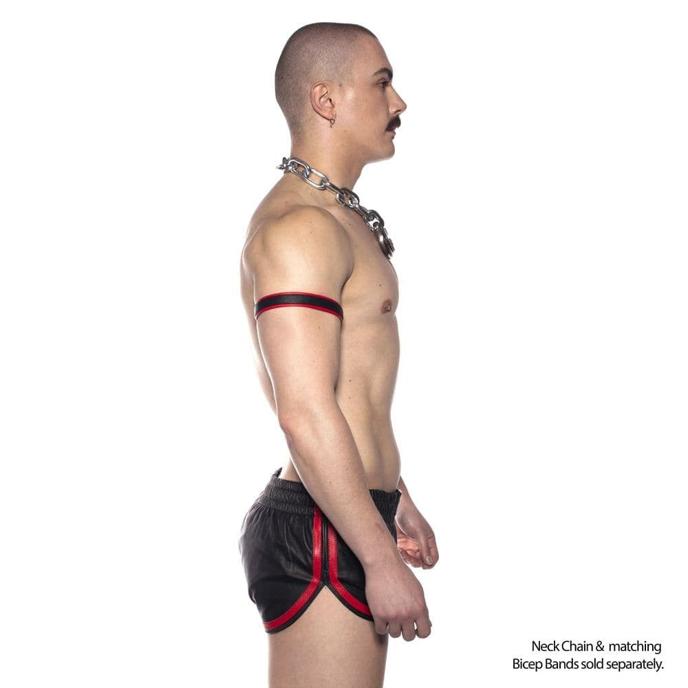 Pantaloni scurți de sport din piele roșie prowler negru/roșu mic