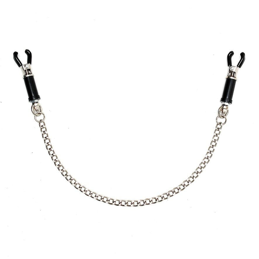 Sølv brystvorte klemmer med kæde