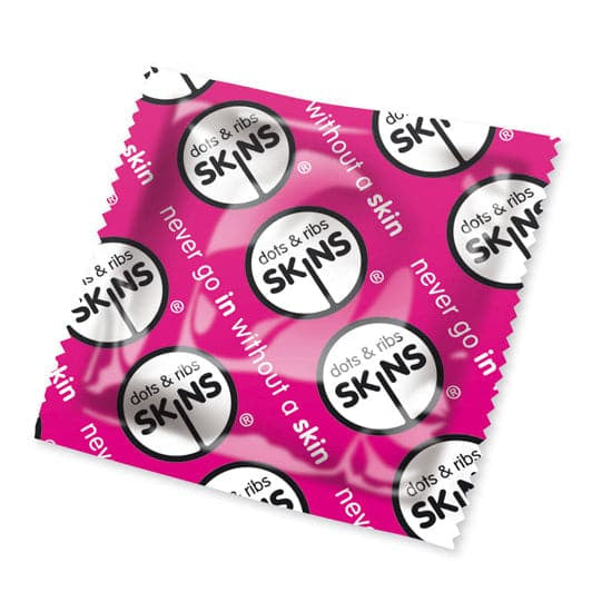 Скины точки и ребрышки презервативы x50 (розовый)