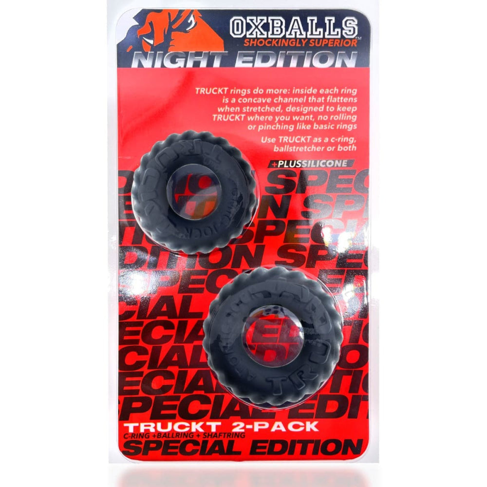 Oxballs Truckt 2-Piece Cockring - Plus + سيليكون إصدار خاص ليلاً
