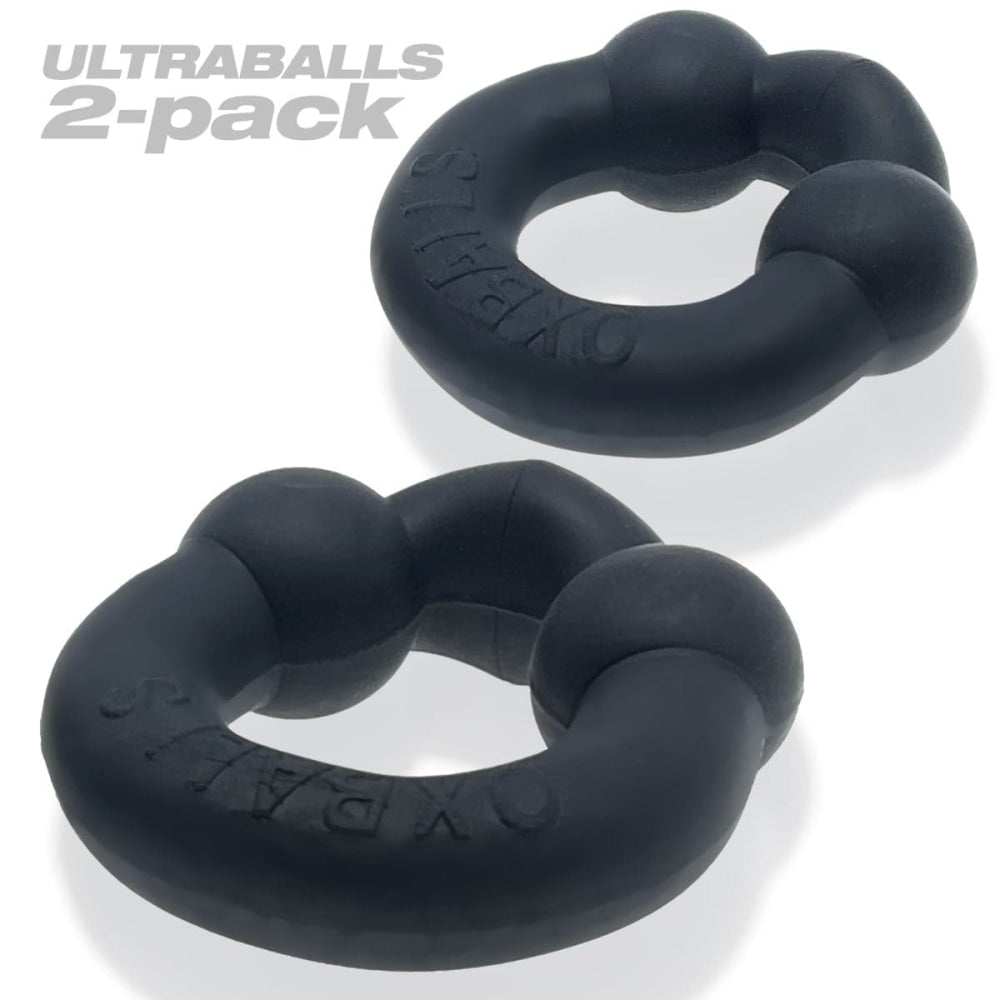 Oxballs UltraBalls 2 -Pack Cockring - Plws + Noson Argraffiad Arbennig Silicone