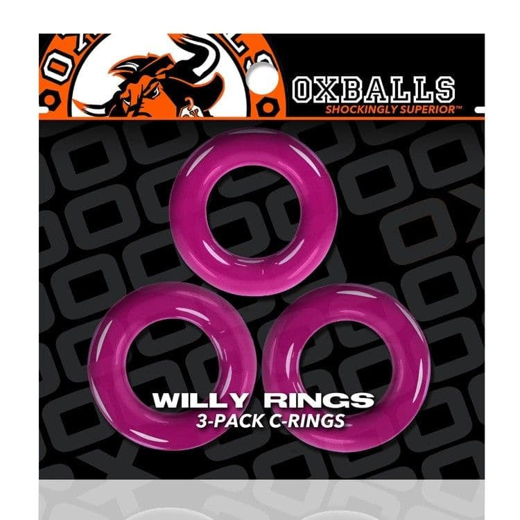 Willy ringar 3-pack cockrings varm rosa