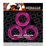 WILLY RINGS Pack de 3 anillos para pene rosa fuerte