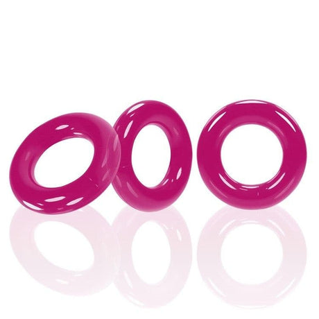 WILLY RINGS Pack de 3 anillos para pene rosa fuerte