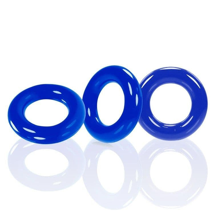 WILLY RINGS Pack de 3 anillos para pene azul policía