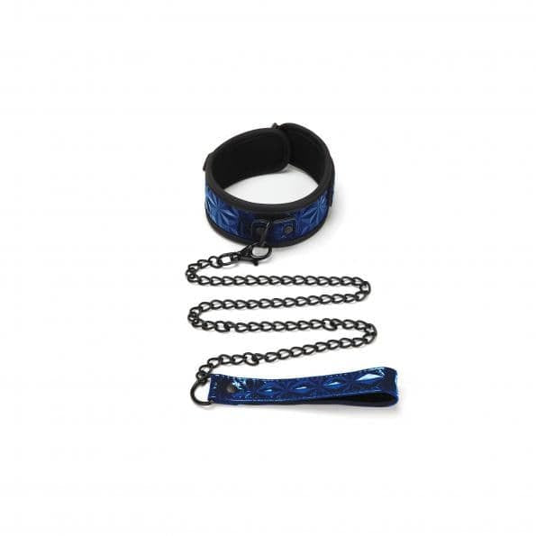Whip Smart Diamond Collar and Leash - modrá